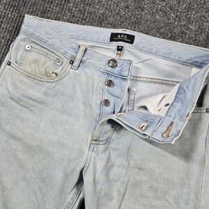 A.P.C. Petit New Standard Jeans Mens 28 Light Wash Blue Straight Button Fly